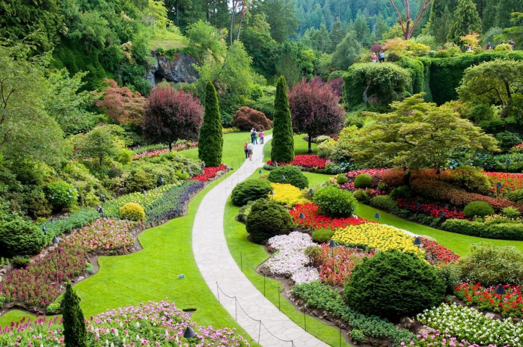 The famous Butchart Gardens at Victoria, B.C.